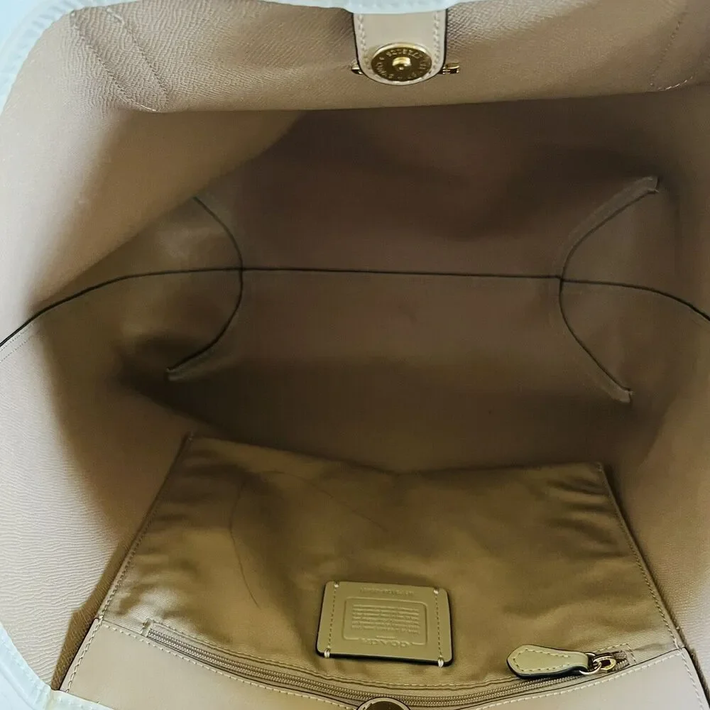 COACH Chalk Multi Poppy Floral City Tote Bag